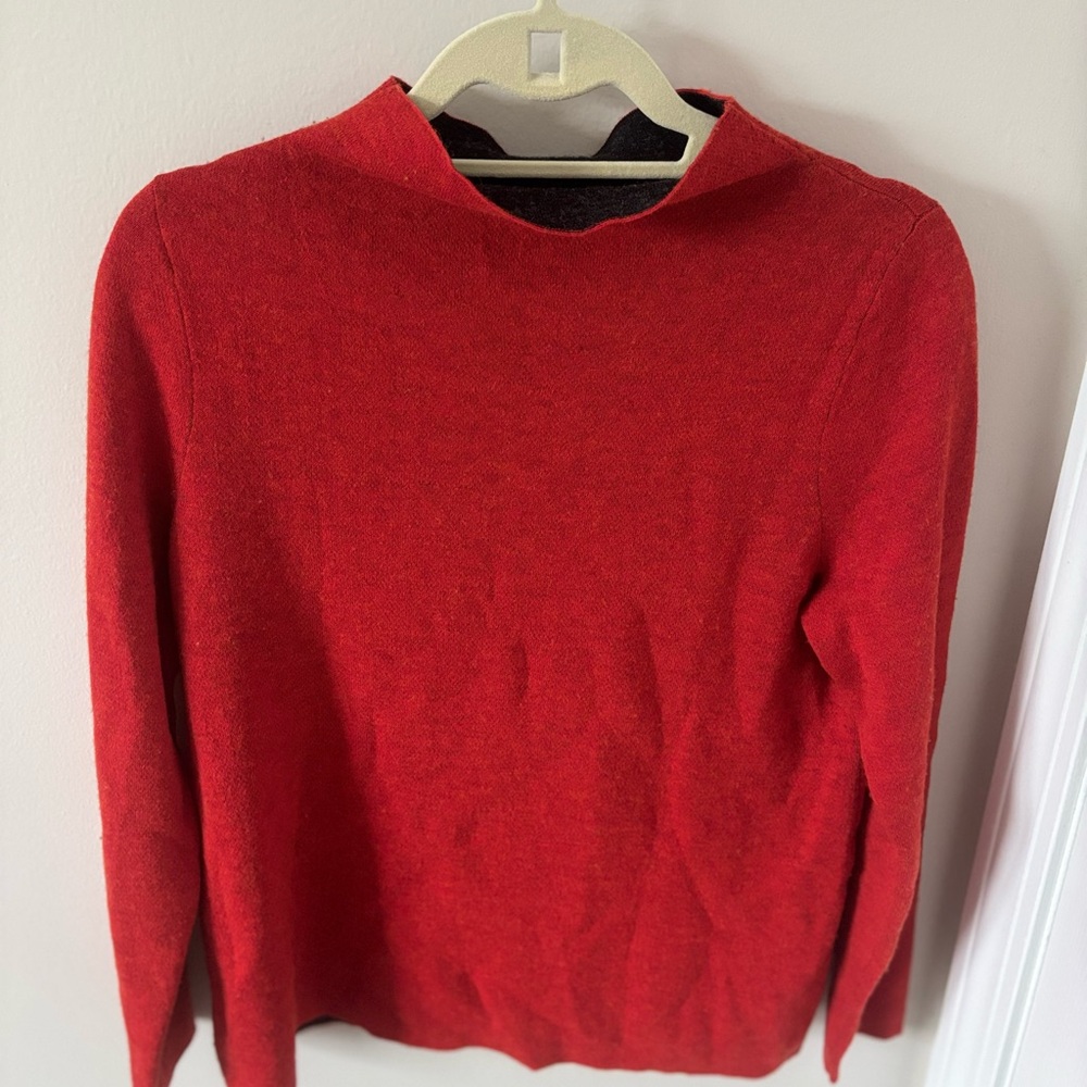 Eileen Fisher Vibrant Red Turtleneck Sweater